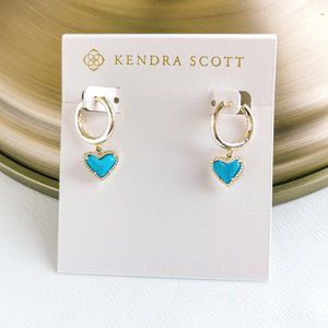 Ari Heart Turquoise Magnesite Huggie Earrings Gold